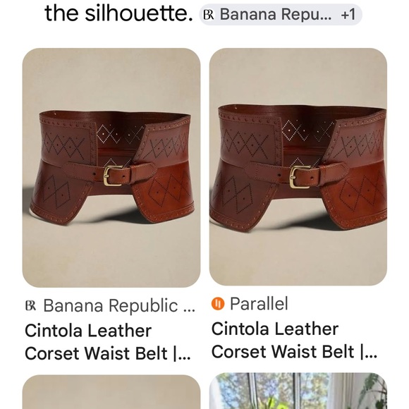 Banana Republic Brown Leather Corset  Belt with Gold Buckle - Picture 7 of 14